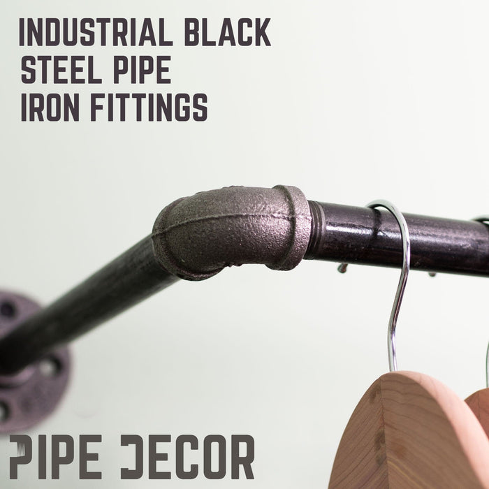 24 in. Industrial Pipe Clothing Rack (Wall Mounted) - Sweatfully