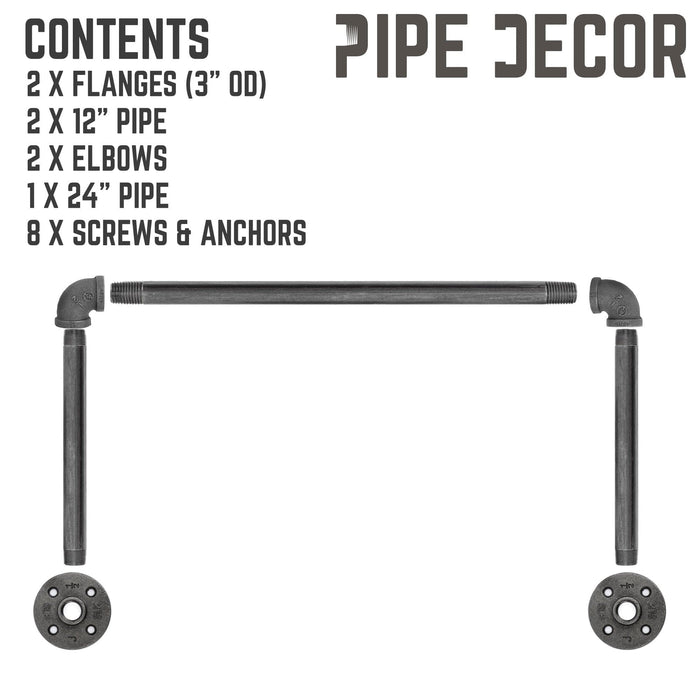 24 in. Industrial Pipe Clothing Rack (Wall Mounted) - Sweatfully