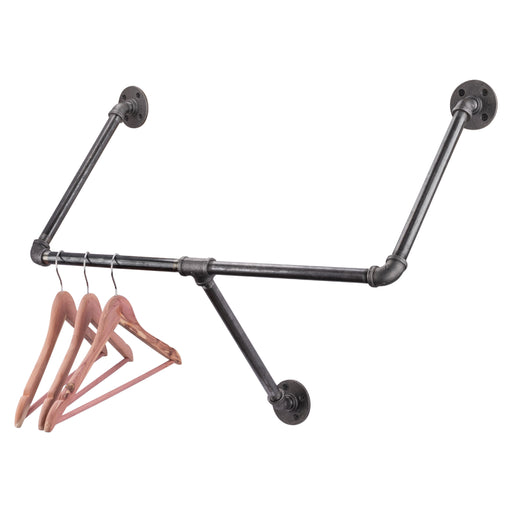 28 in. Tri-flange Wall Mounted Clothing Rack By PIPE DECOR - Sweatfully