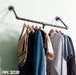 28 in. Tri-flange Wall Mounted Clothing Rack By PIPE DECOR - Sweatfully
