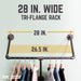 28 in. Tri-flange Wall Mounted Clothing Rack By PIPE DECOR - Sweatfully