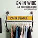 24 in. Quad-Flange Wall Mounted Clothing Rack By PIPE DECOR - Sweatfully