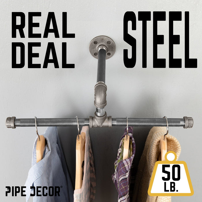 Wall-Mounted Tee-Style Pipe Clothing Rack - Sweatfully