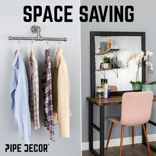 Wall-Mounted Tee-Style Pipe Clothing Rack - Sweatfully