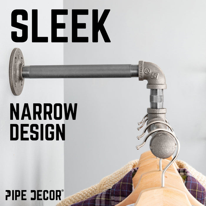 Wall-Mounted Tee-Style Pipe Clothing Rack - Sweatfully