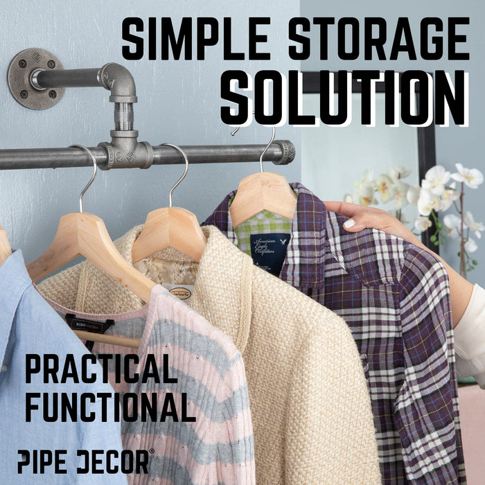 Wall-Mounted Tee-Style Pipe Clothing Rack - Sweatfully