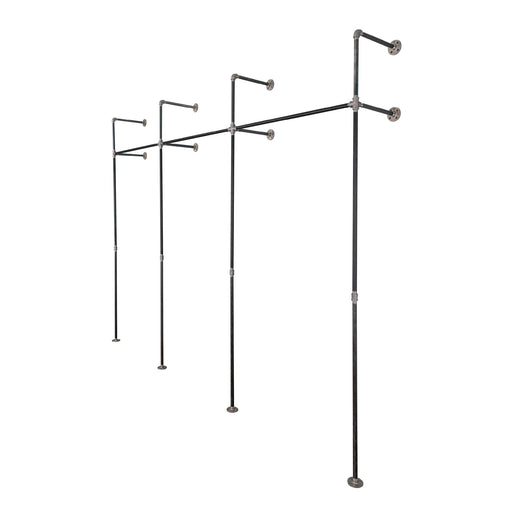 115 in. Wall Mounted Clothing Rack, Triple - Sweatfully