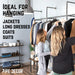 115 in. Wall Mounted Clothing Rack, Triple - Sweatfully