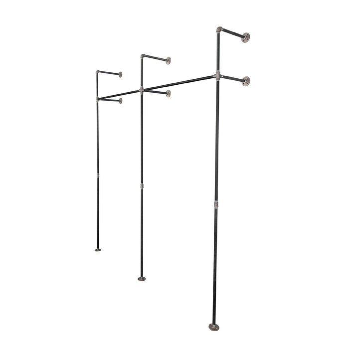 76.375 in. Wall Mounted Clothing Rack, Double - Sweatfully