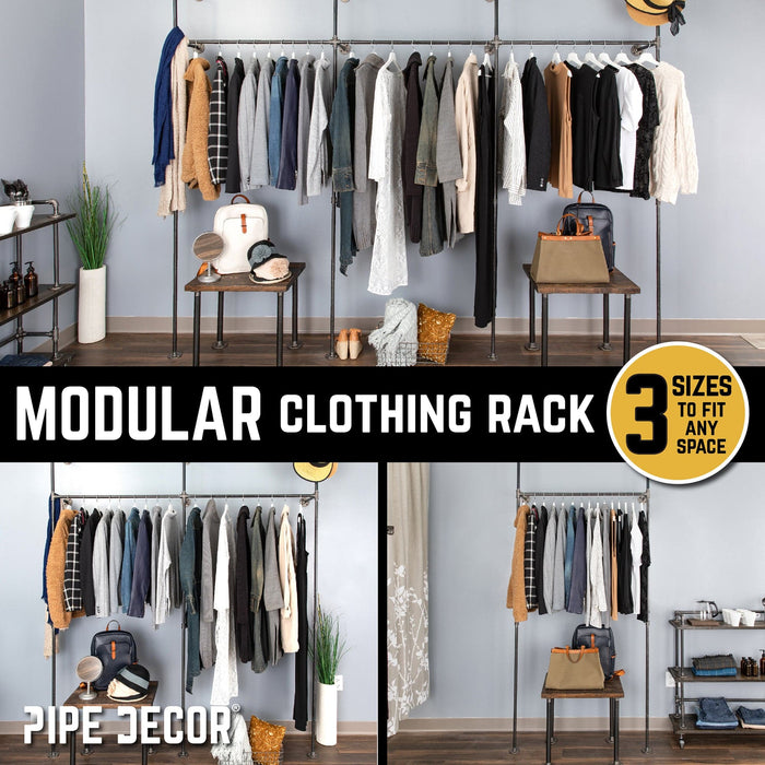 76.375 in. Wall Mounted Clothing Rack, Double - Sweatfully