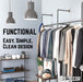 76.375 in. Wall Mounted Clothing Rack, Double - Sweatfully