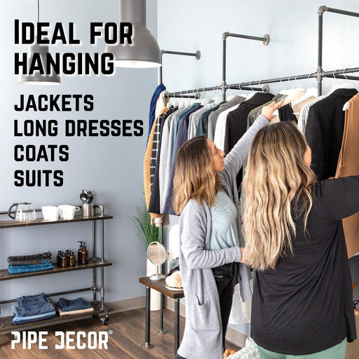 76.375 in. Wall Mounted Clothing Rack, Double - Sweatfully