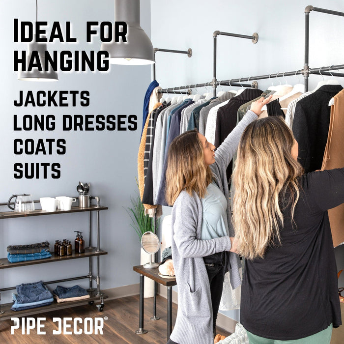 76.375 in. Wall Mounted Clothing Rack, Double - Sweatfully