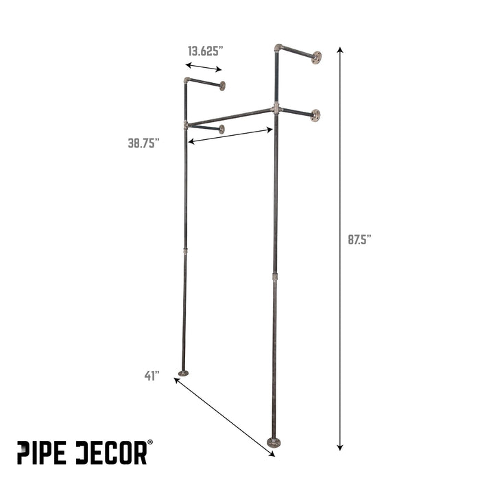 41 in. Wall Mounted Clothing Rack, Single - Sweatfully