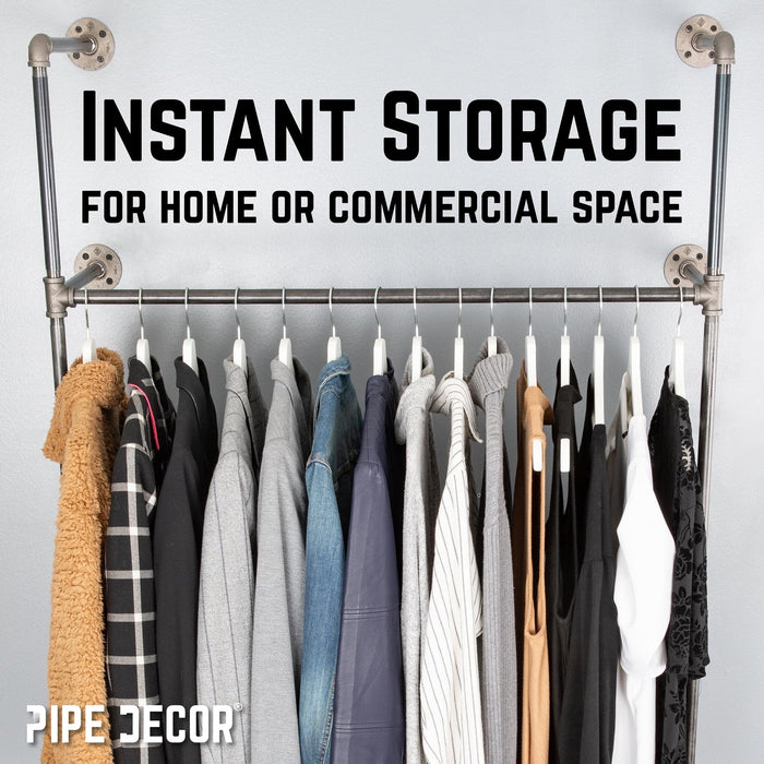 41 in. Wall Mounted Clothing Rack, Single - Sweatfully
