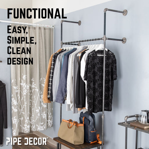 41 in. Wall Mounted Clothing Rack, Single - Sweatfully