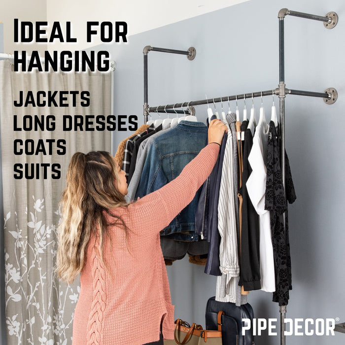 41 in. Wall Mounted Clothing Rack, Single - Sweatfully