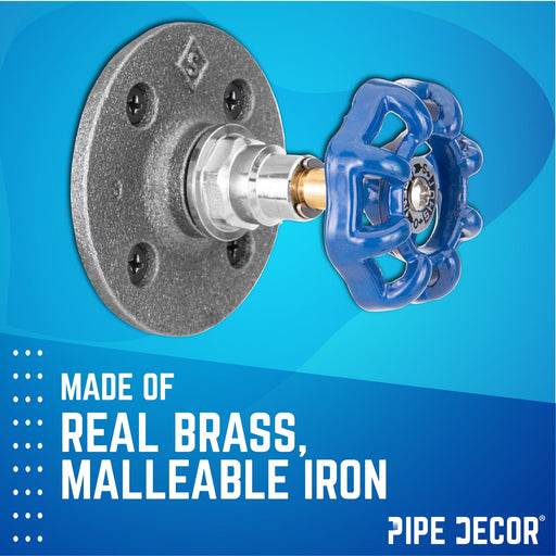 Blue Industrial Spigot Wall Hook with Flange (2-Pack) - Sweatfully