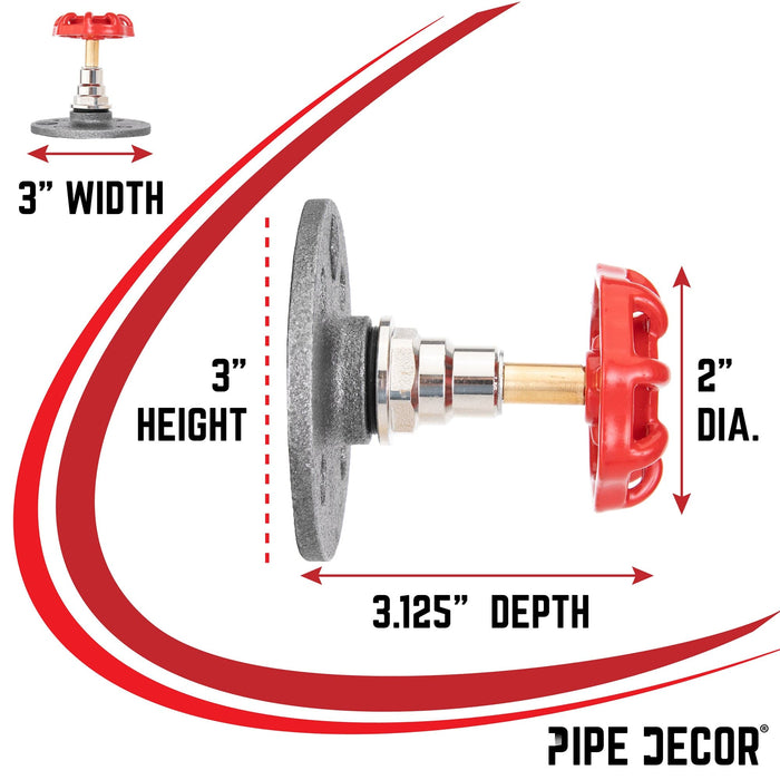 Red Industrial Spigot Wall Hook with Flange (2-Pack) - Sweatfully