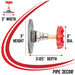 Red Industrial Spigot Wall Hook with Flange (2-Pack) - Sweatfully