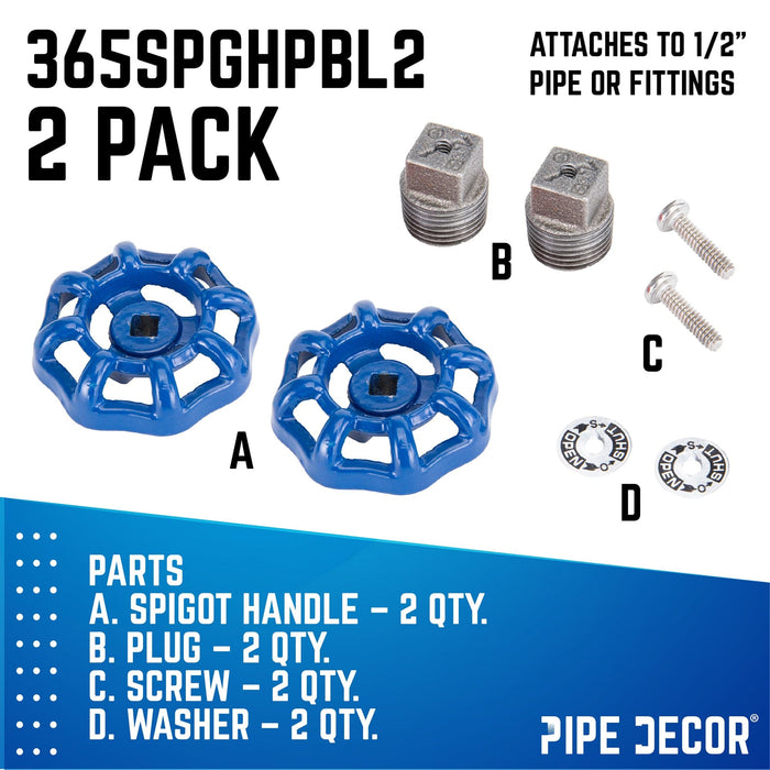 Blue Industrial Spigot with Plug (2-Pack) - Sweatfully