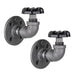 Black Industrial Curved Spigot Wall Hook with Flange (2-Pack) - Sweatfully