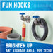 Blue Industrial Curved Spigot Wall Hook with Flange (2-Pack) - Sweatfully