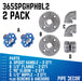 Blue Industrial Curved Spigot Wall Hook with Flange (2-Pack) - Sweatfully