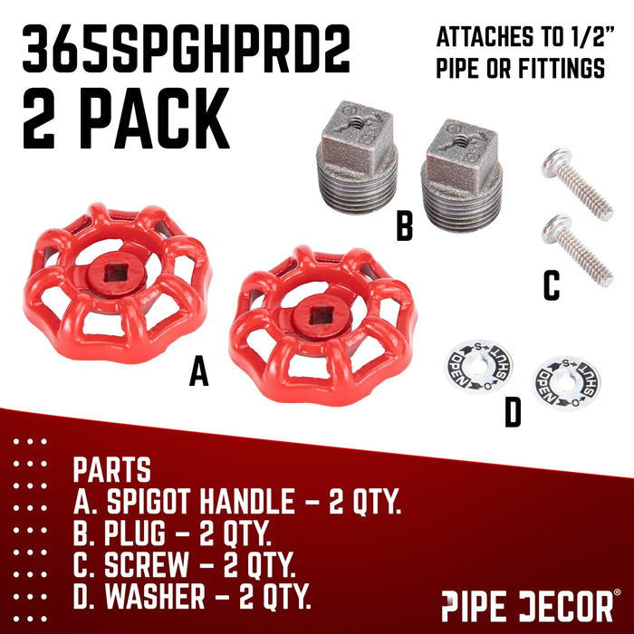 Red Industrial Spigot with Plug (2-Pack) - Sweatfully