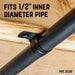 Black Steel U-shaped Pipe Straps for ½” Pipe - Sweatfully