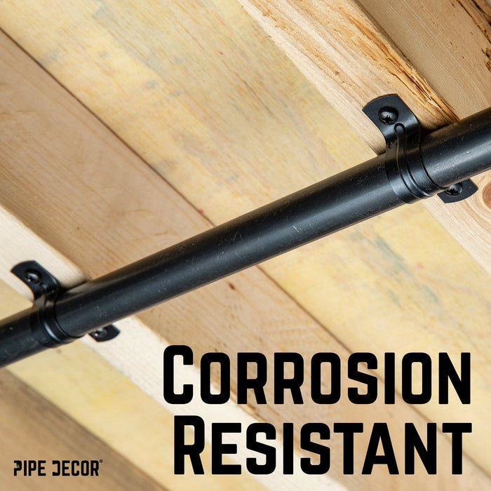 Black Steel U-shaped Pipe Straps for ½” Pipe - Sweatfully