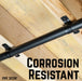 Black Steel U-shaped Pipe Straps for ½” Pipe - Sweatfully