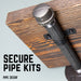 Black Steel U-shaped Pipe Straps for ½” Pipe - Sweatfully