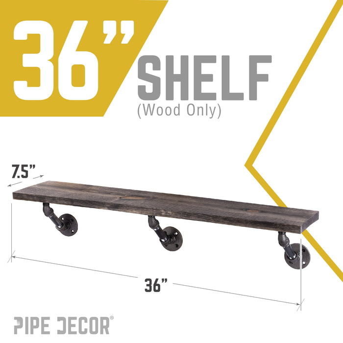 RESTORE Boulder Black 36 in. Wood Shelf (Wood Only) - Sweatfully