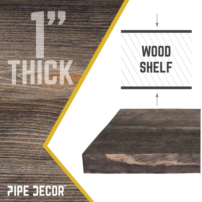 RESTORE Boulder Black 36 in. Wood Shelf (Wood Only) - Sweatfully