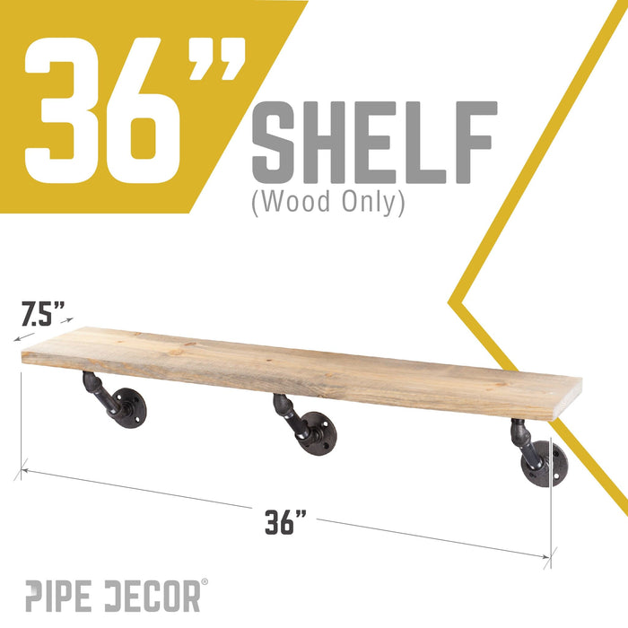 RESTORE Driftwood Tan 36 in. Wood Shelf (Wood Only) - Sweatfully