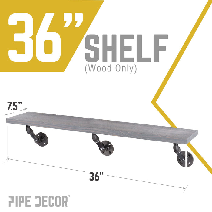 RESTORE Riverstone Grey 36 in. Wood Shelf (Wood Only) - Sweatfully