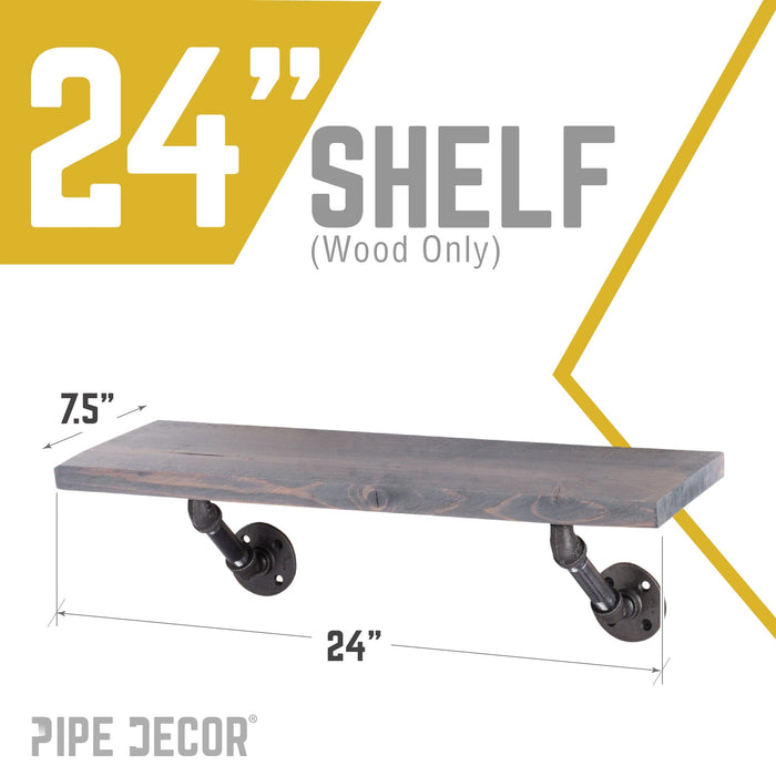 RESTORE Riverstone Grey 24 in. Wood Shelf (Wood Only) - Sweatfully