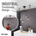Black Spider Pendant Light Kit with Pipe Cross Hanging Accessory and 4 Adjustable Arms - Sweatfully