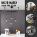 Black Spider Pendant Light Kit with Pipe Cross Hanging Accessory and 4 Adjustable Arms - Sweatfully