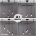 Black Spider Pendant Light Kit with Pipe Cross Hanging Accessory and 4 Adjustable Arms - Sweatfully