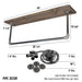 Black Spider Pendant Light Kit with Wood and Pipe Bar Hanging Accessory and 4 Adjustable Arms - Sweatfully