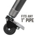 Swivel Caster Wheels for 1" Pipe (4-Pack) - Sweatfully
