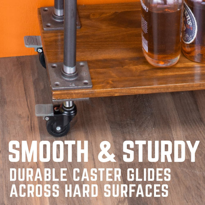 Swivel Caster Wheels for ¾" Pipe (4-Pack) - Sweatfully