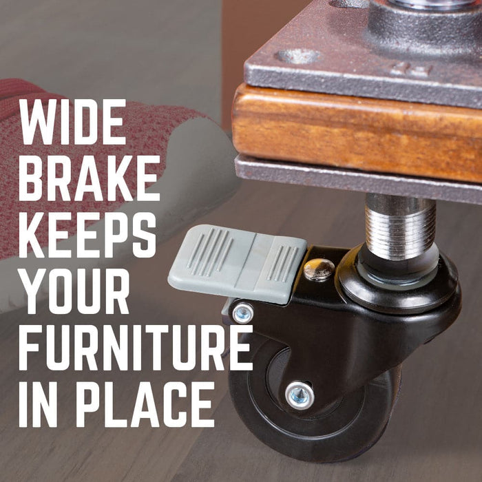 Swivel Caster Wheels for ¾" Pipe (4-Pack) - Sweatfully