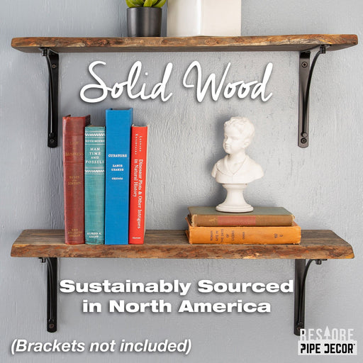 RESTORE Boulder Black 24 in. Live Edge Wood Shelf (Wood Only) - Sweatfully