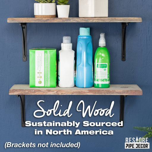 RESTORE Riverstone Grey 24 in. Live Edge Wood Shelf (Wood Only) - Sweatfully