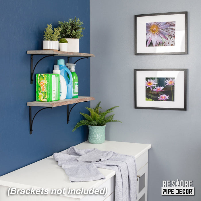 RESTORE Riverstone Grey 24 in. Live Edge Wood Shelf (Wood Only) - Sweatfully