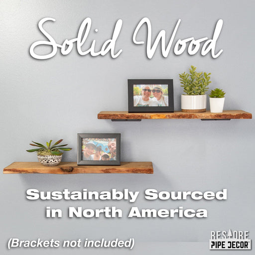 RESTORE Trail Brown 24 in. Live Edge Wood Shelf (Wood Only) - Sweatfully