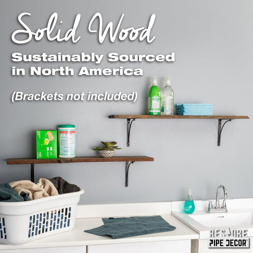 RESTORE Boulder Black 36 in. Live Edge Wood Shelf (Wood Only) - Sweatfully